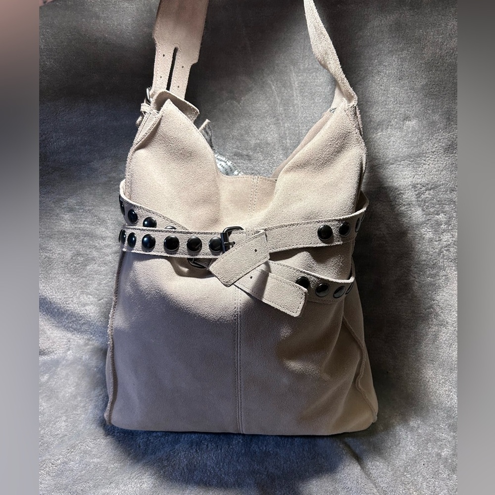 Twiggy London Studded Suede Slouchy Large Hobo - Picture 6 of 10